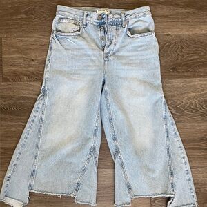 We The Free Ripple Wide Leg Crop Jeans in Light Wash